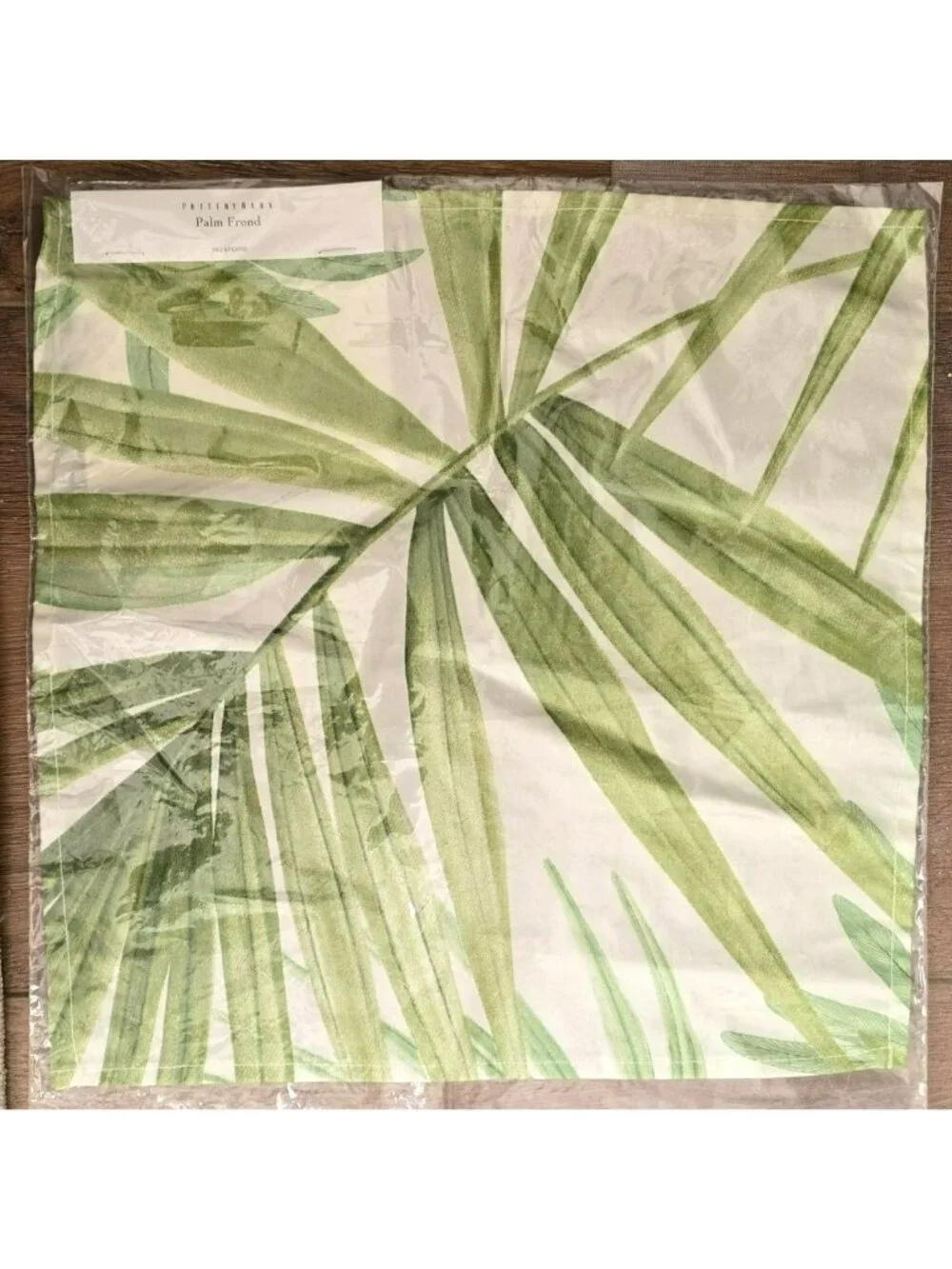 Pottery Barn Table Square Placement Palm Frond Organic Cotton Decor DH933